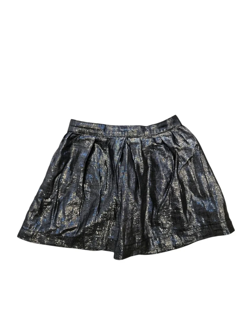 Baby Gap Metallic Silver Black Pleated Skirt